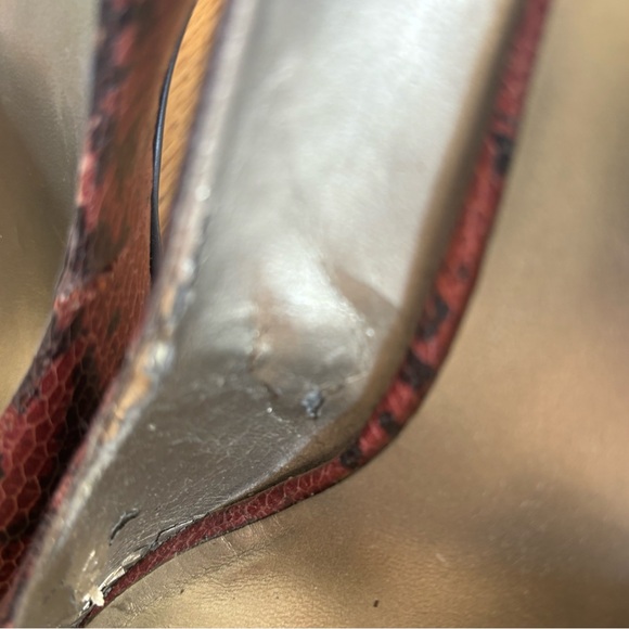 🌷LAST CALL! Nine West (8) Pink/Mauve SnakeSkin Peep Toe Pumps🌷 - Picture 9 of 11